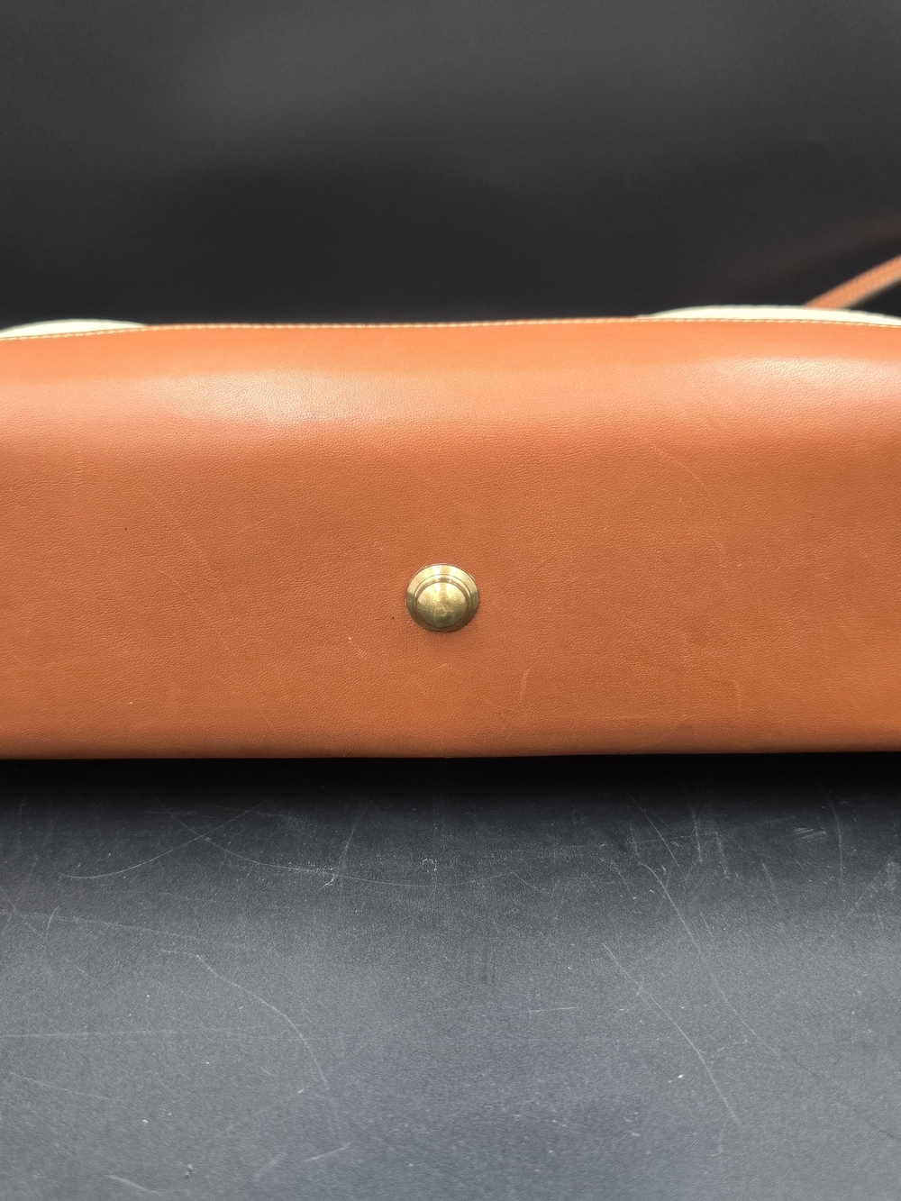 Dooney & Bourke Tan and Cream Pebbled Leather Crossbody Bag - Picture 6 of 12